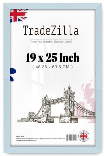 TradeZilla Elegant 19x25” Picture Frames with Solid MDF Eton Wood (48.26 x 63.5cm) Tabletop or Wall Poster Frame for Homes and Offices Display -[Light Grey,48.26 x 63.05 cm]