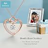 Heart Birthstone Necklaces Gifts for Women Wife, Jewelry for Women Wedding Anniversary Birthday Gifts for Wife Girlfriend Mom Christmas Valentines Gifts S925 Sterling Silver