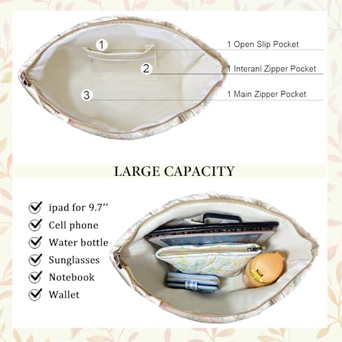 Image of Sunwel Fashion Top Zipper Floral Quilted Bag Small Tote Bag for Women
