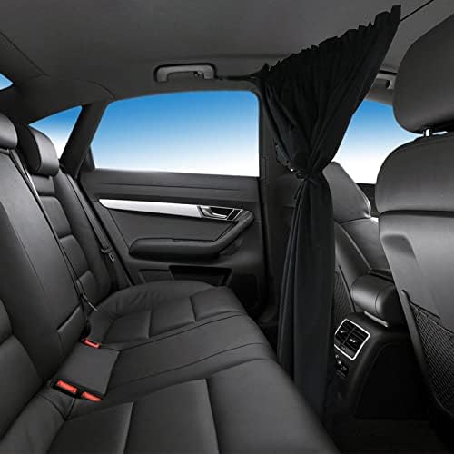 TSHAOUN Car Divider Curtains Sun Shade, Car Divider Privacy Curtains,Removable Front Rear Side Window Covers Simple Curtain for Travel Nap Night Car Camping (Black)