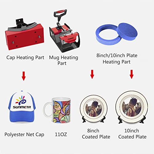 Heat Press Machine 5 en 1 para camisetas 29x38 cm miniatura 7