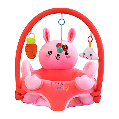 Coussin de Canape Bébé, Remplaçable Doux Coussin Assise Bébé avec Tige, Jeu de Jouets et Tapis Protection, Protection pour Bébé Apprendre à S'assoire [Pas de Remplissage] (Lapin)