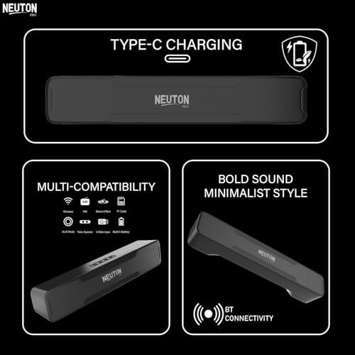 Image of TOP BAR 25W Bluetooth Soundbar Speaker | Hi-Fi Stereo Surround Sound | Up to 6 Hours Playtime | Portable Wireless Speaker for Home, Laptop, Mobile