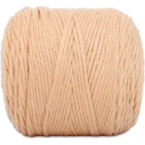 Image of ThreadArt Chunky Yarn Cake for Crochet #6, 300g /316 Yds, Cream Beige 05 | Soft super bulky #6 acrylic yarn cake for blankets, scarves, hats, crochet and knitting. Big 300g cake is machine washable.