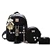 Produktbild 3 Set Canvas Casual Schulrucksack Set+Schultertasche +Geldbeutel/Mäppchen Causal Rucksack Freizeitrucksack Daypacks Backpack für Mädchen Jungen & Kinde Damen Herren -Bär
