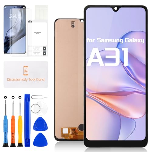 Screen Replacement for Samsung Galaxy A31 A315 LCD Display Touch Screen Digitizer Assembly SM-A315F SM-A315F/DS SM-A315G with Repair Kits (Black,6.4 inch)