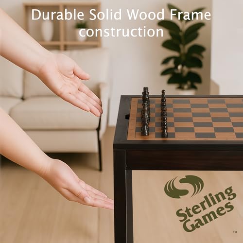 Mesa de ajedrez de madera Sterling Games 3 en 1 miniatura 7