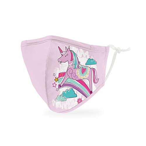 Weddingstar 3-Ply Kid’s Washable Cloth Face Mask Reusable and Adjustable with Filter Pocket – Unicorn Magic