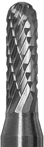 Image of Drill America SC-14 Carbide Burr /Rotary File Cylindrical Radius-End Double Cut for Die Grinder 3 /16 inch Dia. x 5 /8 inch Cut Length with 1 /4 inch Shank and 2 inch Overall Length, DUL Series