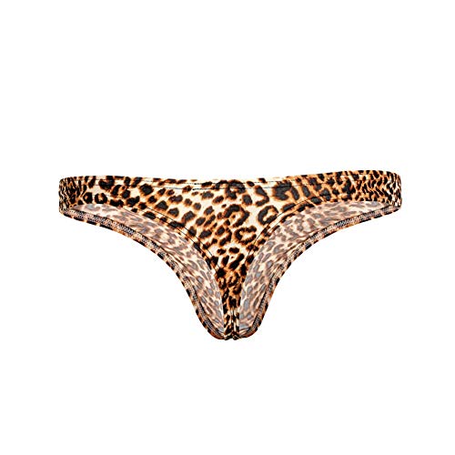 Naturemore Men's Leopard-Print Back T-Back Underwear Sexy Buttocks Thong Low-Rise Briefs2