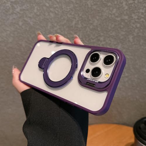 Coque iPhone 11 transparente violet foncé avec double support magnétique antichoc