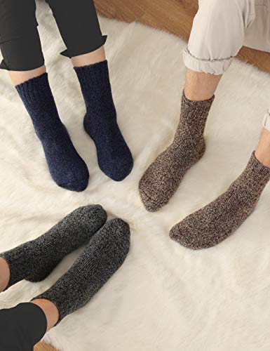 Jeasona Womens Wool Socks Thick Warm Winter Vintage Knit Thermal Gifts (Multicolored Dark) #TOP5