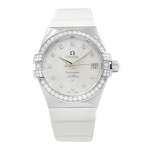 Omega Constellation 18k White Gold MOP Dial Diamond Watch 123.57.35.20.55.005