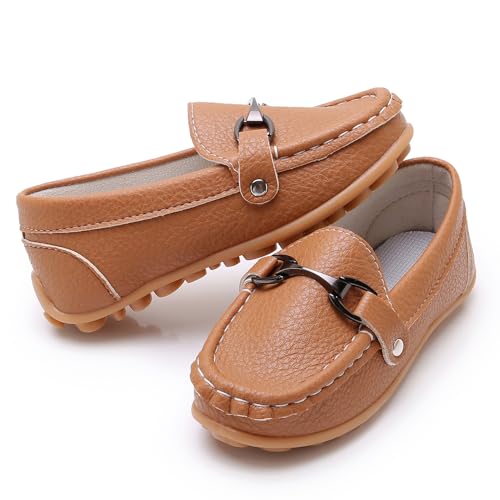 Image of RVROVIC Kids Girls Boys Slip-on Loafers Oxford PU Leather Flats Shoes(Toddler /Little Kid)