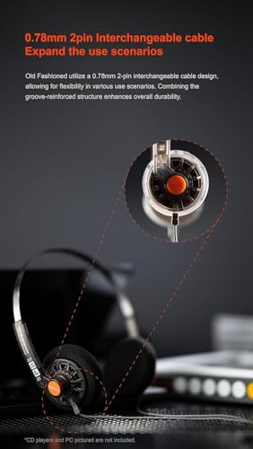 Image of Moondrop Old Fashioned 40mm On-Ear Headphone with 0.78mm 2pin Open-Back Headphone (4.4mm Jack)