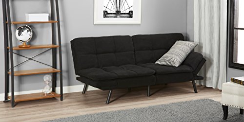 Mainstay.. Memory Foam Futon, Black Suede, Fabric, Wood, Metal + Free Clean Fabric Cloth (Black Suede) #TOP1