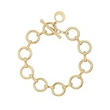 Aobei Pearl Dainty 18K Gold Circle Link Bracelet für Frauen pulsera ajustable personalizada capas de joyería