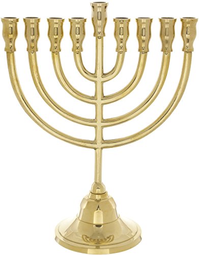 Rimmon Judaica Hanukkah Menorah with 9 Branches, Brass, 21.5 centimetres