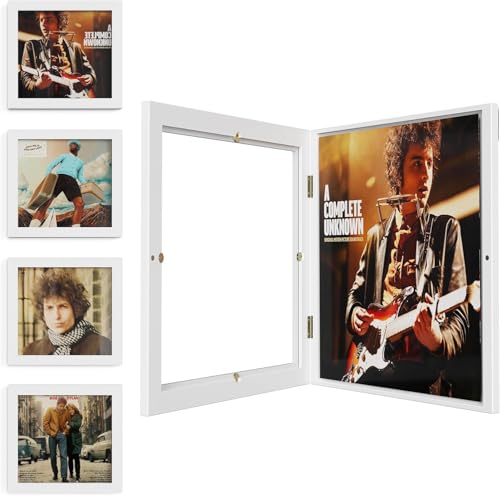 Yoimori Vinyl Record Frame, 4-Pack Record Frame for Vinyl Records Display, Album Frames for 12x12 Inch LP Cover Display (4 Pack/White)