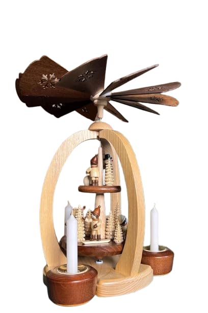 2-stöckige Weihnachtspyramide WINTERKINDER - Exklusiv - 28 cm - 100%...