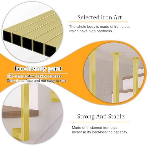 Customizable Gold Wrought Iron Stair Balusters - Modern Side-Mounted Metal Railings for Homes, Hotels, Villas & Restaurants - Durable Replacement Posts for Stylish Décor