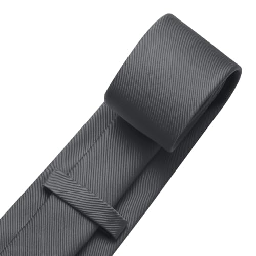 Image of DecTwig Men's Ties Solid Color Formal Neckties 3.15 inch (8CM) Black Ties For Men