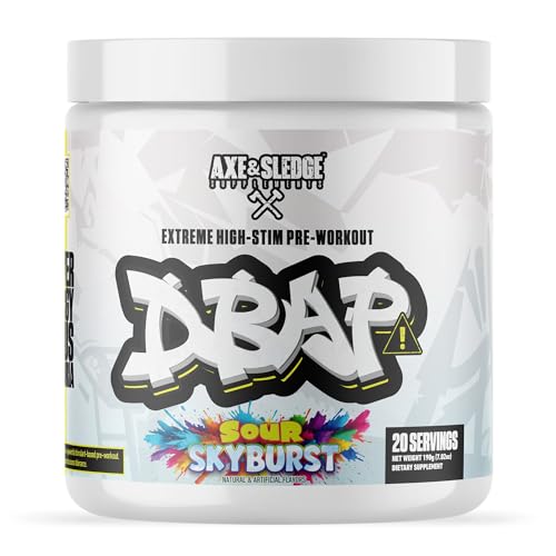 Image of DBAP Extreme High Stim Pre-Workout Powder | 400mg Caffeine | Beta Alanine, Betaine Anhydrous, Electrolytes & Focus | High Stimulant Pre Workout Supplement | 20 Servings,Sour Skyburst