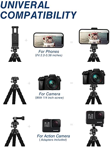 Tripod For Iphone 13/13 Pro Max /13 Mini, Fotopro Flexible Tripod Stand With Remote, Selfie Stick Stand Adjustable Smartphone Mini Tripod Stand For Action Camera #TOP5