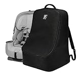 J.L. Childress Padded Backpack Car Seat Bag - Travel Bag for Airplane, Fits Most Baby & Infant Car Seats, Boosters, & Carriers, Airport Accessories for Gate Check or Baggage Check - Ultimate, Black