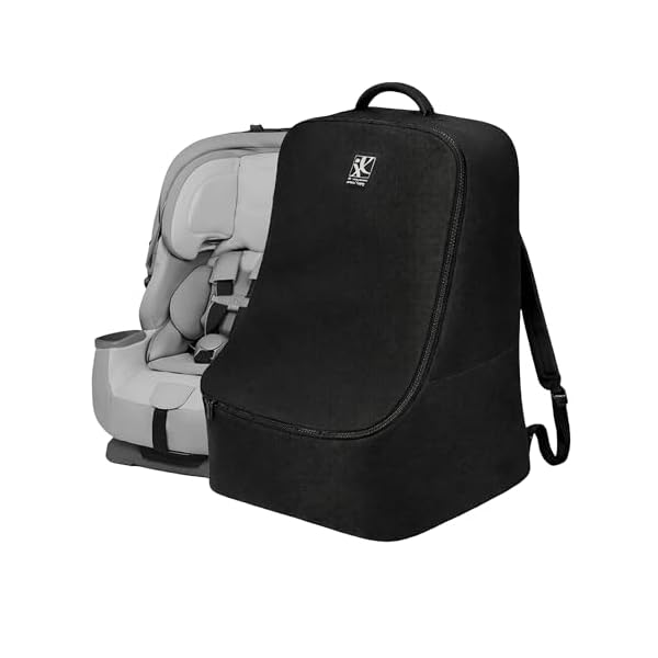 J.L. Childress Padded Backpack Car Seat Bag - Car Seat Travel Bag for Airplane, Cover Fits Most Baby & Infant Carriers & Boosters, Airport Accessories for Gate Check or Baggage Check - Ultimate, Black