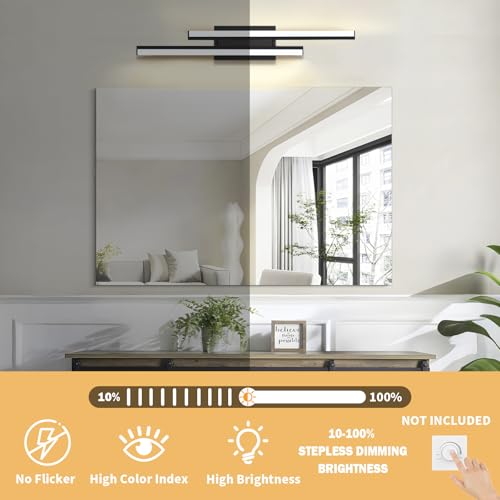 Image of LED Modern Bathroom Light Fixtures Over Mirror 5CCT Optional 32 Inch 2 Pack | Adjustable Bathroom Vanity Light Bar 0-100% Dimmable - Wall Light Fixtures 2700K /3000K /4000K /5000K /5700K ETL Certificated