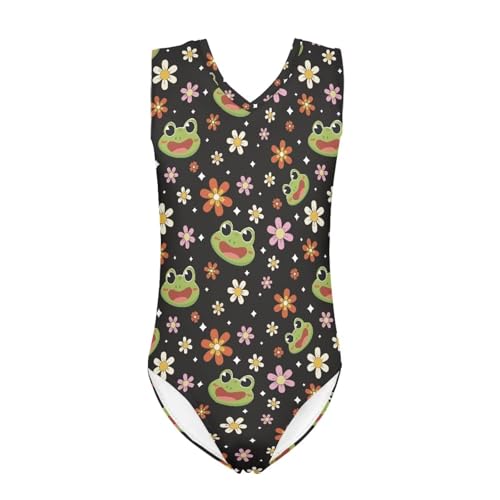Image of Girls Fashion Print One Piece Swimsuit Bathing Suit Gymnastic Leotard for Kids, 5-14 Years