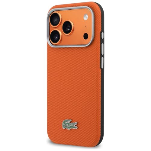 Coque Lacoste Petit piqué pour iPhone 17 Pro Max orange compatible MagSafe