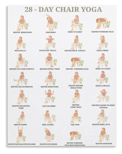 Poster yoga sur chaise pour retrouver souplesse et autonomie à la maison toile encadrée