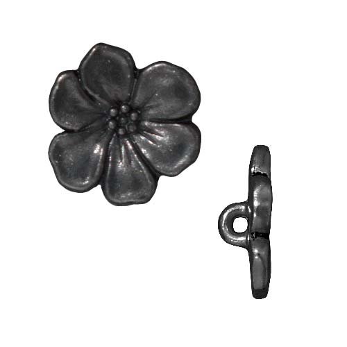 TierraCast Black Finish Pewter Lead-Free Apple Blossom Buttons 15.5mm (2)