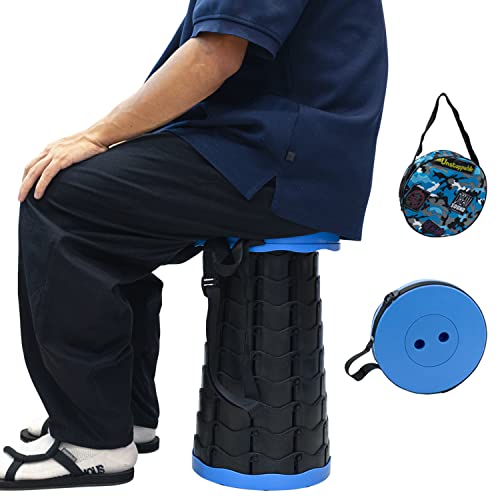 YEKUYEKU Collapsible Stool Portable Stool Telescopic Stool with Load Capacity 400lbs Adjustable Height Sturdy Retractable Stool for Travel Camping BBQ Fishing Hiking Picnics Gardening Queuing Painting - Image 2