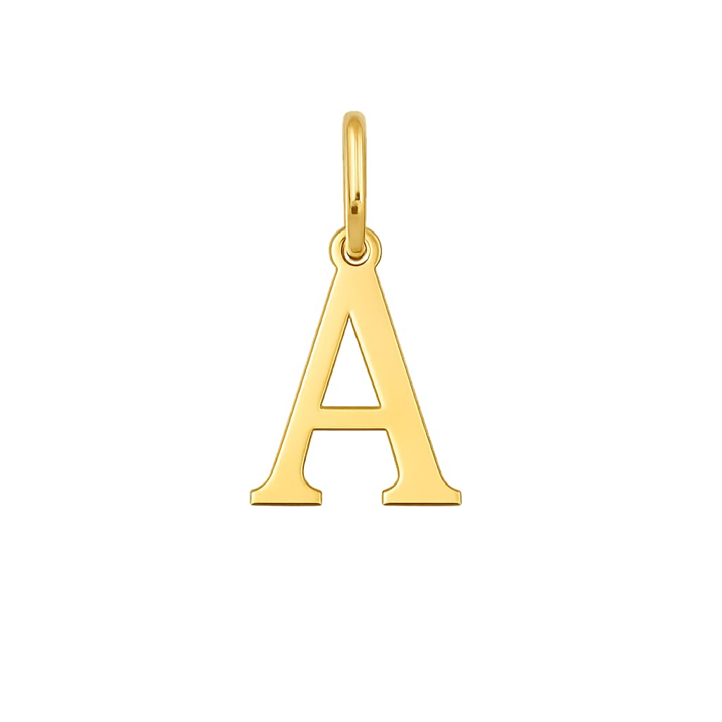 Rodium – Buchstabenanhänger A aus 585er Gelbgold – 14-Karat-Initialen-Anhänger für Halskette oder Armband – Geschenk für Frauen – hergestellt in Italien
