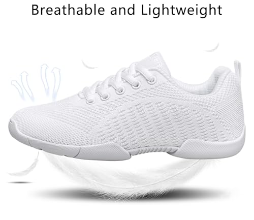 TUOTOM White Cheer Shoes for Girls Youth Cheerleading Shoes Dance Tumbling Sneakers Tennis Hip Hop Walking Sneakers4