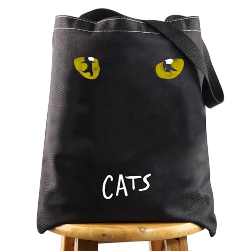 WZMPA Black Cats Tote Bag Musical Theatre Fans Gift Cats Musical Reusable Shoulder Bag Black Cat Merch