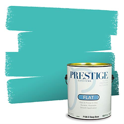 PRESTIGE Paints Interior Paint and Primer In One, 1-Gallon, Flat, Comparable Match of Benjamin Moore* Teal Tone*