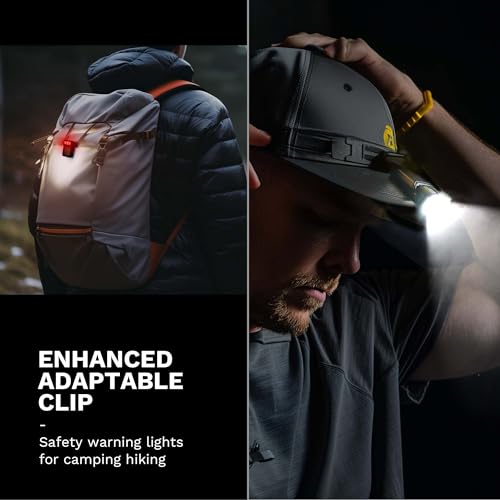 Image of lexall Flashlight, 1200 Lumens EDC LED Flashlight Rechargeable, 180 Degree Rotating Head Pocket Flashlight, 6 Lighting Modes Red Blue Flash, Magnetic Keychain Flashlight with Clip for Outdoor, Gift