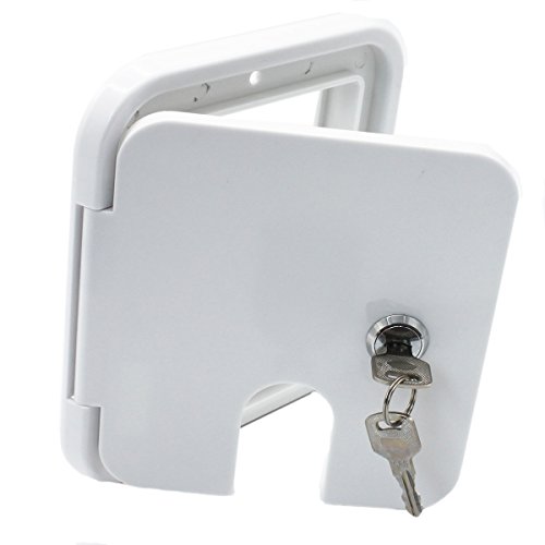 X-Haibei Rv Trailer Electric Power Cord Cable Hatch White Camper Hose Storage Door Compartment Lock With 2 Keys #TOP10