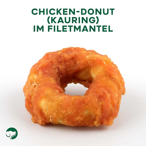 TOPDOG Chicken Donut für Hunde - 10 Stück - Langanhaltende Hunde Kausnacks - Zuckerfreie Kauringe ohne Zusatzstoffe - Sorgt für Geschmackvolle Zahnpflege