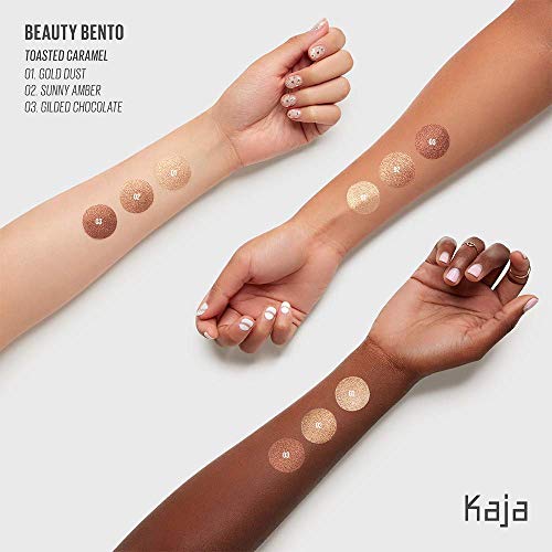 Kaja Eye Bento Collection - Bouncy Eyeshadow Trio | Gilded Bronze Tones, Travel Size, 03 Toasted Caramel, 2019 Allure Best Of Beauty Award, 0.03 Oz #TOP1