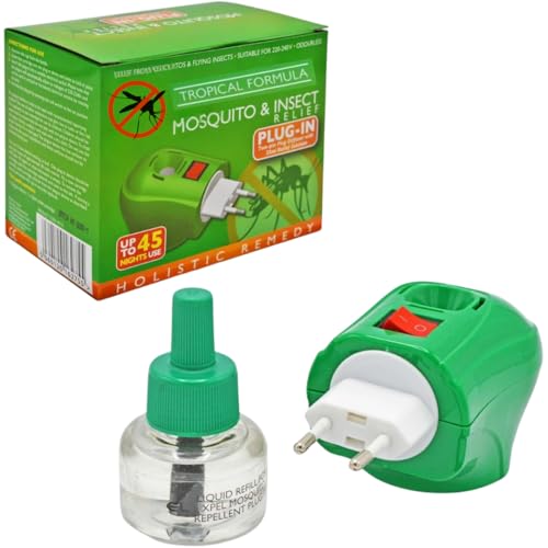 Plug-in Mosquito Repellent Plug-in Insect Killer for Home & Travel Lasts for up to 45 Nights per refill | includes 1 Refill Long Lasting Performance | 1 Pack