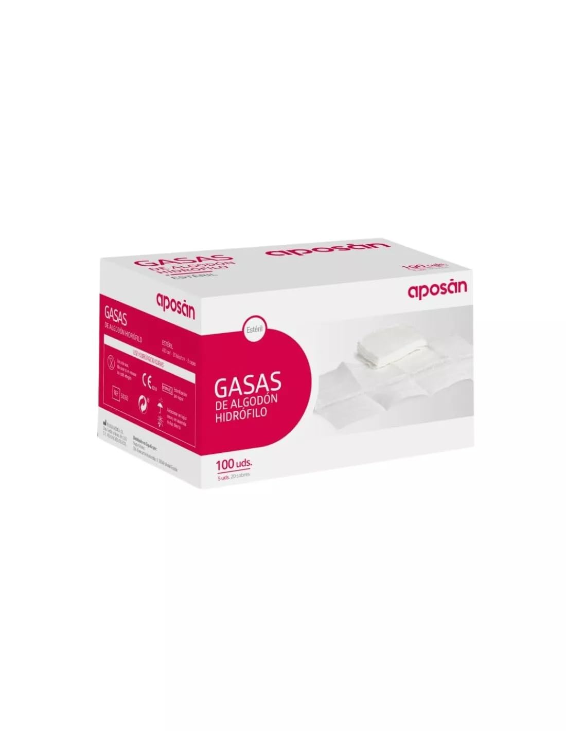 Gasas Estériles de Algodón Hidrófilo 400 unds