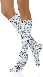 GULTMEE Fashion Compression Socks,Performance Cushioned Athletic Crew Socks for Running,Athletic