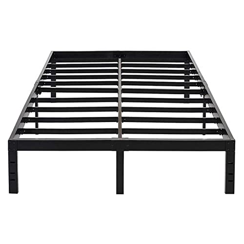 Ominight Full Size Bed Frame,14 Inches Heavy Duty 3500Lbs Metal Platform No Box Spring Needed,Sturdy Bed Frame Full Steel Slat Support Non Slip,Black F #TOP1