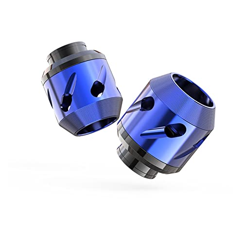 SHECOS 2 Pièces Moto CNC Avant Arrière Fourche Roue Crash Protecteur Anti-Chute Cadre Curseur Protecteur Moto Crash Protéger Motocross (Couleur : Bleu) Cover