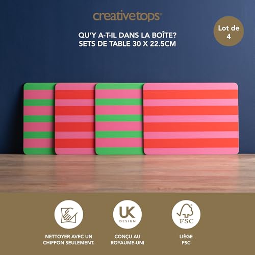Sets de table surface laquée luxueuse et dos en liège Creative Tops - 4